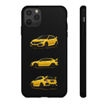 Yellow Type R Sports Car Phone Case Tough JDM Hot Hatch Multi View Print