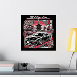 Silvia Poster Japanese City Skyline Cherry Blossom JDM Art