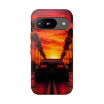 Matte Black MK4 Supra Sunset Tough Phone Case - Palm Silhouette
