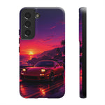 FD RX-7 Retro Sunset Sports Car Tough Case | Neon Vaporwave Beach Drive