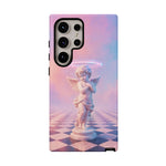 Praying Cherub Statue halo Vaporwave Aesthetic phone case