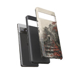 Autumn Temple Steps phone case | Japanese watercolor landscape cover