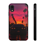 Matte Black Challenger Sunset Tough Phone Case - Palm Silhouette