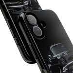 Black 1957 Chevy Bel Air Chrome Front Tough Phone Case for Classic Car Fans