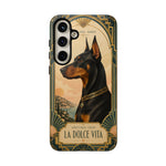 Doberman Art Deco 'La Dolce Vita' Phone Case | Vintage Dog Design