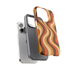 Groovy Wave Lines Retro Art Tough Phone Case