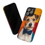Dapper Terrier Portrait Tough Phone Case - Color Block Art