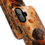 Dachshund Autumn Stroll Dog Tough Phone Case