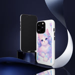 Pastel Cat Phone Case, Headphones Glitch Color Block Cover