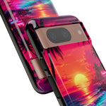Neon Sunset Beach Radiant Vaporwave Phone Case – Tropical Aesthetic