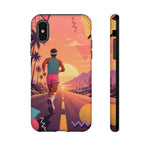 Retro Runner Sunset phone case | 80s Vaporwave jogging design
