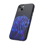 Neon Blue Tiger phone case | tough protective cover