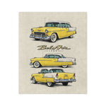 1955 Yellow Chevy Bel Air Illustration Blanket | Vintage Car Throw