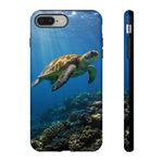 Sea Turtle Reef Phone Case, Coral Ocean Dappled Sunlight Tough Cover