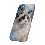 Ragdoll Cat Polygon Portrait Tough Phone Case - Blue Cream