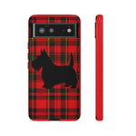 Scottish Terrier Silhouette Plaid Art Tough Phone Case
