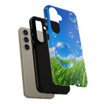 Bubbles Over Grass phone case | Tough Cover