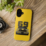 1969 Camaro Z28 Yellow Front View Muscle Car Tough Phone Case