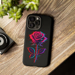 Glitch Rose Neon Phone Case Vaporwave Tough Cover