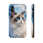 Ragdoll Cat Polygon Portrait Tough Phone Case - Blue Cream