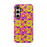Trippy Daisy Retro Floral Pattern phone case | Tough Cases