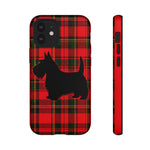 Scottish Terrier Silhouette Plaid Art Tough Phone Case