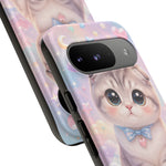 Scottish Fold Cat Kawaii Cute Portrait Art Tough Phone Case