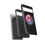 Melting Glitch Smiley Face Phone Case Trippy Tough Case