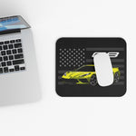 Corvette C8 Mouse Pad Chevy Supercar Yellow American Flag Desk Accessory