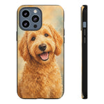 Goldendoodle Fluffy Curls Portrait Art Tough Phone Case