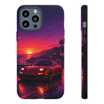 FD RX-7 Retro Sunset Sports Car Tough Case | Neon Vaporwave Beach Drive