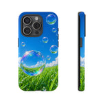 Bubbles Over Grass phone case | Tough Cover