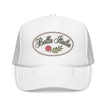 Bella Italia Hat Vintage Cursive Cap – Rose Olive Badge – Italian Diaspora Pride Gift Baseball Hat