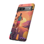 Retro Runner Sunset phone case | 80s Vaporwave jogging design