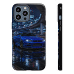 Skyline GT-R R34 Bayside Blue Tokyo Night Art Tough Phone Case