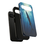 Barracuda Silhouette Phone Case, Sunlit Marine Art Tough Cover