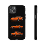 C3 Corvette Art Phone Case Orange, Three-View Vector Cover, Gift