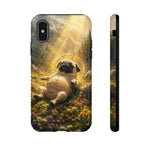 Pug in Sunbeams phone case | Dog Lover Tough Cover
