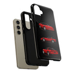 C4 Corvette Art Phone Case Red, Three-View Vector Cover, Gift