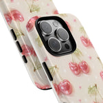 Pink Cherry Pattern Phone Case | Cute Retro Fruit Design