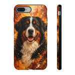 Bernese Mountain Dog Portrait Tough Phone Case - Warm Paint Splatter