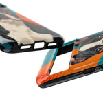 Boston Terrier Pop-Art Portrait Tough Phone Case - Teal Orange