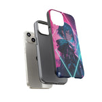 Anime Girl Phone Case Teal, Neon Kanji Calm Gradient Tough Cover