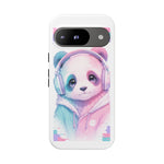 Pastel Panda Phone Case, Glitch Color Block Cover