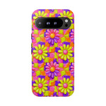 Trippy Daisy Retro Floral Pattern phone case | Tough Cases