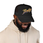 Brooklyn Retro Trucker Hat Neon 80s Script Foam Snapback Vintage NYC Streetwear Synthwave Style