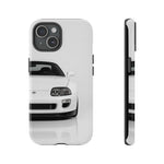 White MK4 Supra Phone Case, Retro 90s JDM Tough Cover for Car Enthusiasts