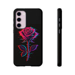 Glitch Rose Neon Phone Case Vaporwave Tough Cover