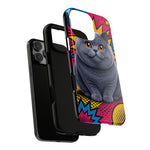 British Shorthair Round Pop Art Tough Phone Case