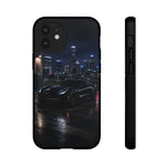 Black C7 City Skyline Rooftop Sports Car Tough Phone Case